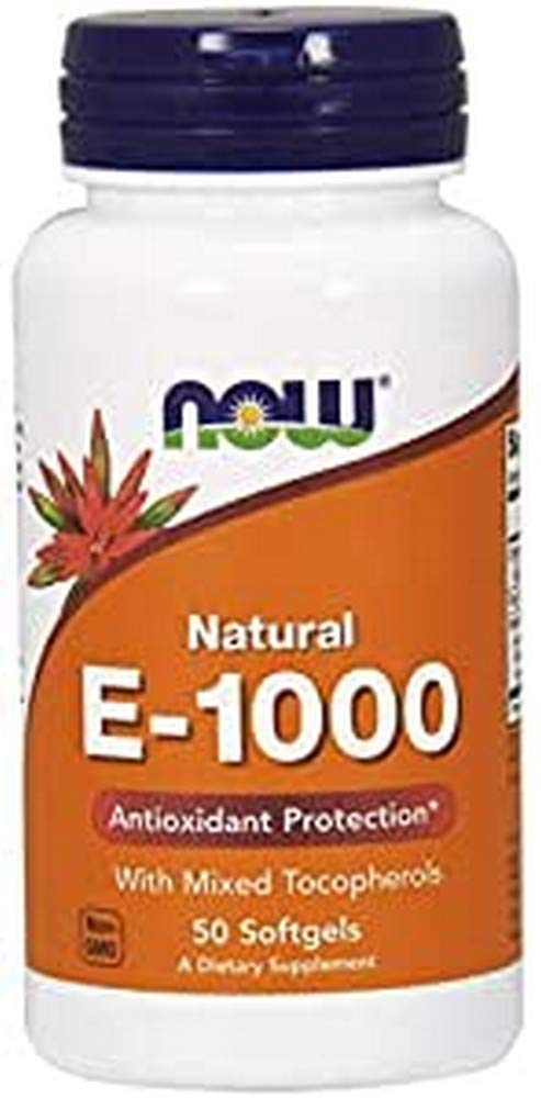 Now Foods E-1000-100% Natural Mixed Tocopherols, 50 SOFTGELS