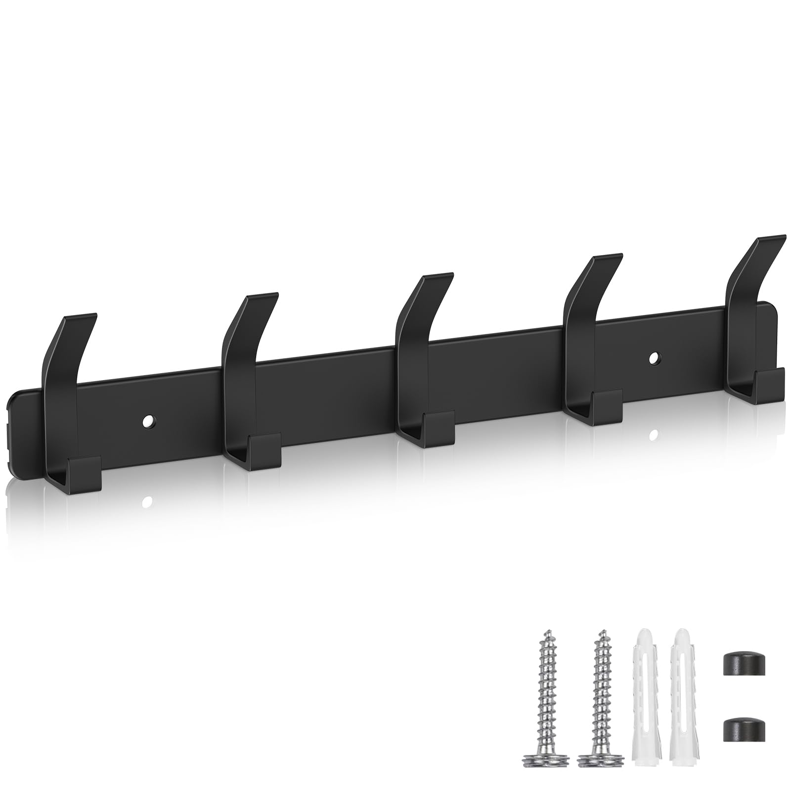 Percheros Pared, Perchero De Pared Con 5 Ganchos Adecuado Para Cocina, Dormitorio, Baño, Obsidiana Negra