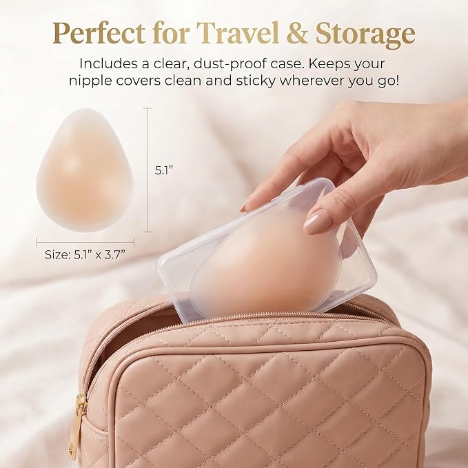 Image of Breathable Nipple Covers for Women,Teardrop Breast Lift Pasties with Air Holes,Reusable for Summer Strapless Backless