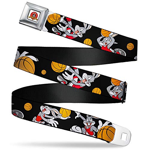 Cinturón con hebilla Buckle-Down de Bugs Bunny ajustable con temática de baloncesto multicolor