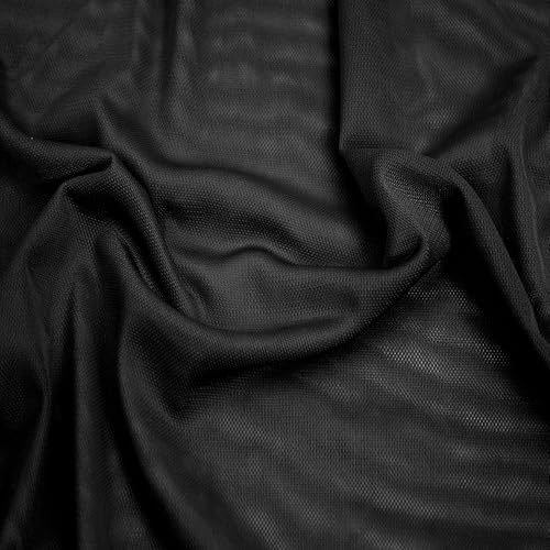 Luxurious 60" Wide Black Poly Spandex Lace Power Mesh Fabric - Lightweight, 4-Way Stretch, and Breathable for Elegant Apparel and Accessories 3 Luxurious 60" Wide Black Poly Spandex Lace Power Mesh Fabric - Lightweight, 4-Way Stretch, and Breathable for Elegant Apparel and Accessories - Image 2
