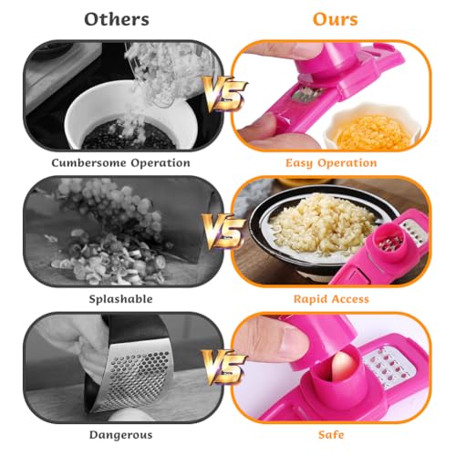 Lflwacy RKLUS23002 2Pcs Hand Garlic Grinder With 2Pcs Cleaning Brush, Small Hand Grinder For Garlic, New Hand Press Garlic Chopper, Hand Pulled Garlic Grinder,Manual Push-Pull Garlic Press thumb #5