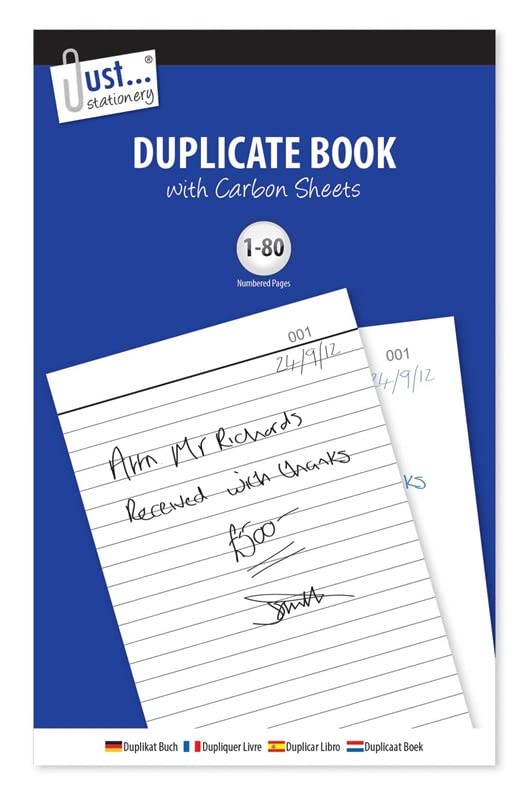 10 Packs of Duplicate Book 1 – 80 Ruled Pages Numbered Set A5 Full Size with Carbon Sheets for Business, Home, Office, Shop and Warehouse