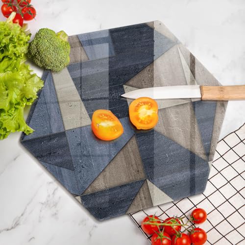 Planche à Découper Cuisson Haute Résistance Multi-usage 40cm Forme Hectagonale Graphique Moderne