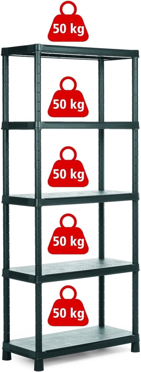 KIS Estantería Plus 80/5 Negro