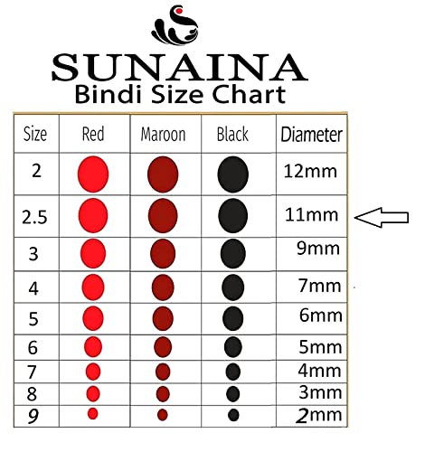 Image of Sunaina New Gold Sticker Kumkum Forehead Dark Red Round Pottu Bindis Velvet Bindi Box With 15 Cards /Flaps For Women & Girls (GDR-2.5 (11MM))
