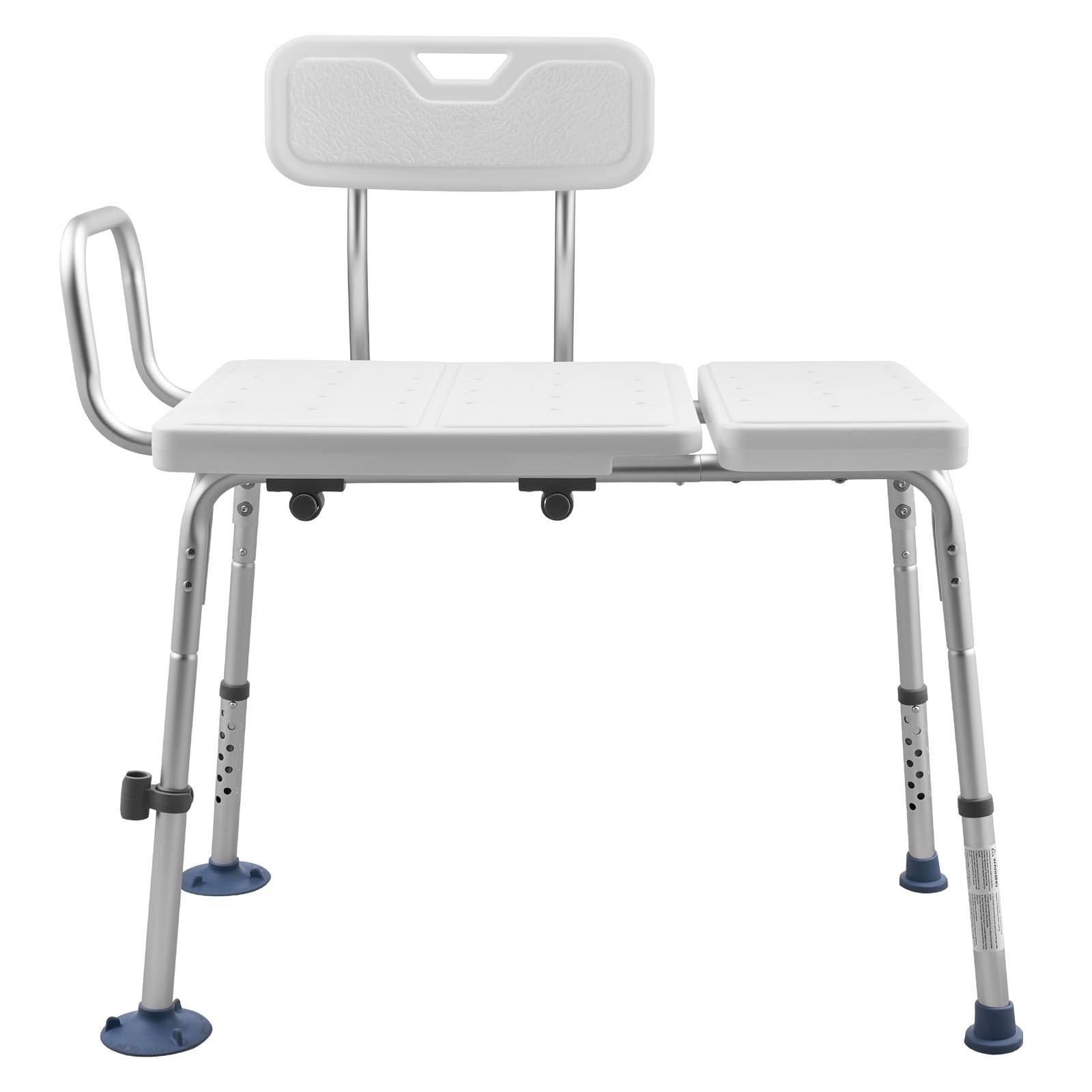 VEVOR Banc de Transfert Baignoire, Siège de Baignoire, Dossier, Poignée d'Appui et Fente pour Rideau, Capacité 180 kg, Chaise de Douche pour Adultes, Personnes Âgées et Handicapés, Hauteur Réglable