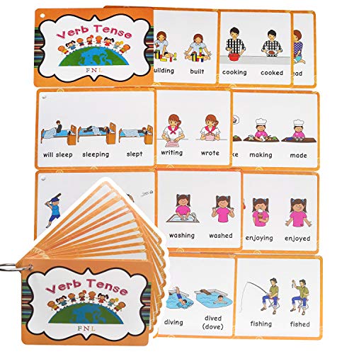 Richardy 24 Groups Verb Tense English Flashcards Pocket Card Grammar Learning Building Vocabulary Homeschool Kindergarten Supplies