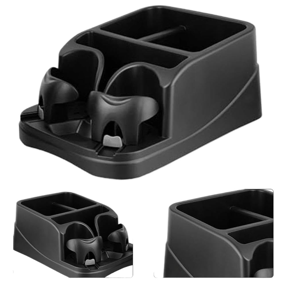 Organizador de Asiento de Coche para Viajes Diarios con Dos Portavasos Ajustables Accesorio Compacto