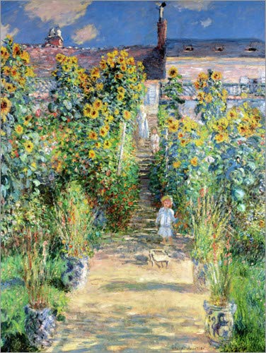 Póster 50 x 70 cm: Monet's Garden, Vetheuil de Claude Monet -...
