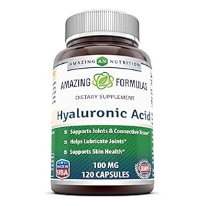 Amazing Formulas Hyaluronic Acid 100mg 120 Capsules Supplement | Non GMO | Gluten Free | Made in USA