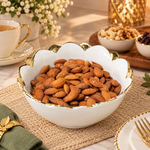 Image of MARKET 99 Antique Off-White Ceramic Serving Dish | Multipurpose Bowls for Vegetables, Soup, Salad, Pasta & Oatmeal | Luxury Serveware for Diwali, Eid, Holi & Everyday Stylish Table Setting