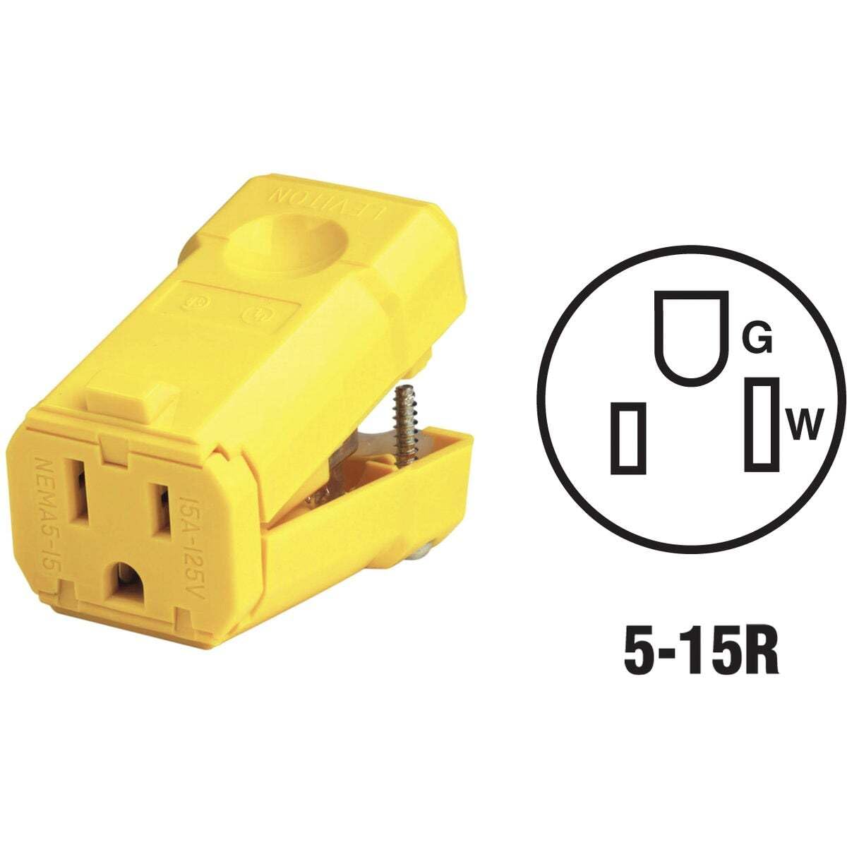 ファーロン★ Leviton 15 Amp, 125 Volt, Connector, Straight Blade, Industrial