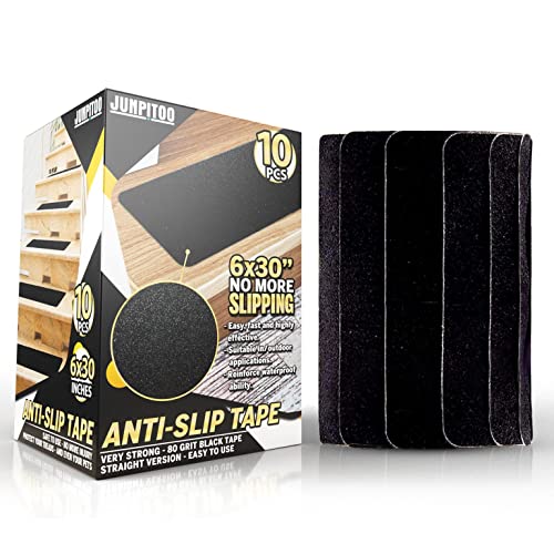 6”x30” Anti Slip Tape Outdoor Stair Treads Non-Slip (10-Packs) Black Non Slip Tape Three-Layer Design