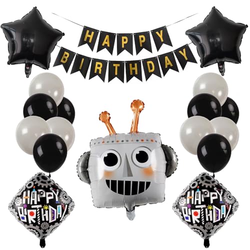 Ballons d'anniversaire robot pour créer un goûter de super-héros technologique
