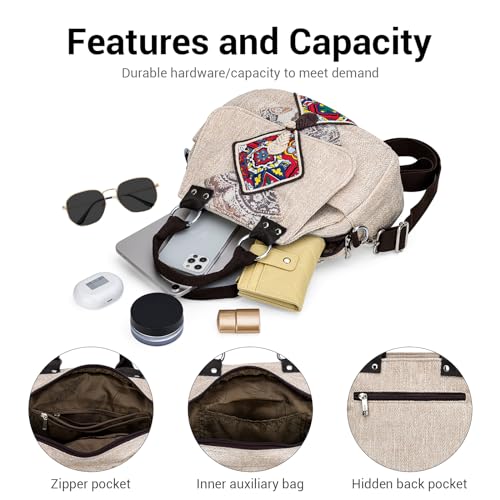 Tote Bag for Women With Zipper, Small Crossbody Bags for Women Trendy, Hand-Woven Shoulder Handbags4