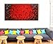 Hand Painted Modern Oil Painting Texture Red Abstract Canvas Wall Art Decoration Picture Contemporary Artwork Framed Ready to Hang