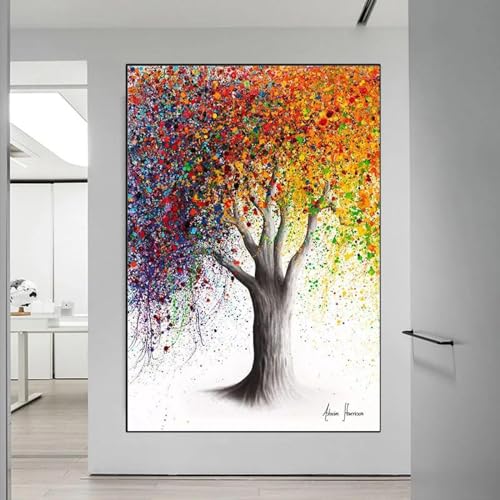 Affiches d'art mural arbre coloré abstrait pour raviver un mur de salon terne