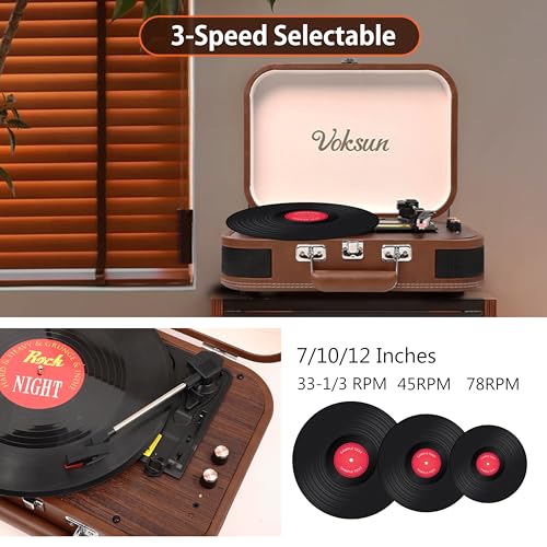 Plattenspieler, Bluetooth Schallplattenspieler Vinyl Plattenspieler Turntable und Digital Encoder...