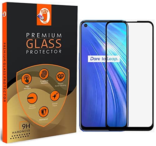 Image of STP FEEL� Screen Protector For Realme 7 / Narzo 30 pro (6.5 inch) [Edge to Edge Coverage] HD Clear, Bubble-Free, Anti-Scratch Full Protection Durable Tempered Glass - Black, Pack of 1