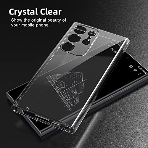 Image of NISHTECH for Samsung Galaxy S23 Ultra 5G Premium Transparent Hybrid Soft Slim Dust Proof Back Case Cover Silicone with Camera Protection