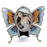 YONGYAN Fashion Butterfly Bilderrahmen, 8,9 x 12,7 cm, für Tischdekoration, Familie, Metall, Fotorahmen, Heimdekoration