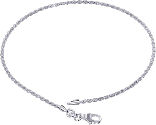 Tobillera de plata de ley con cierre de langosta para mujer