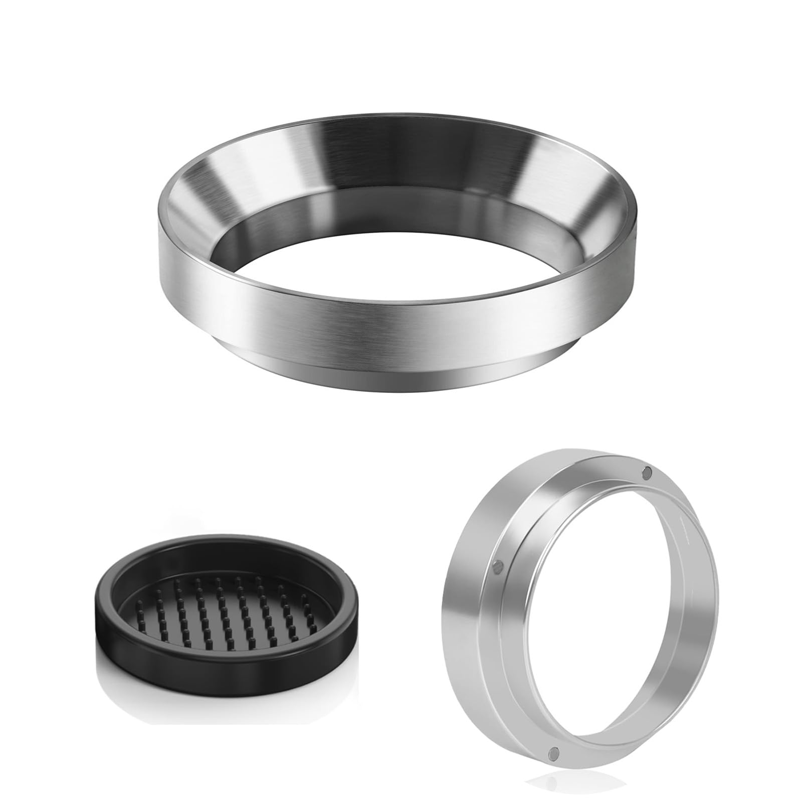 51mm Espresso Dosing Funnel Kit – Magnetic Aluminum Funnel & Silicone Mat, Perfect Fit for 51mm Portafilter & Grinder – No Mess Design