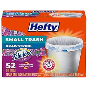 Hefty Small Trash Bags, Fabuloso Scent, 4 Gallon, 52 Count