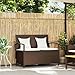 vidaXL Gartenbank mit Stauraum und Kissen Braun Poly Rattan, Gartenbank, Parkbank, Outdoor-Bank, Sitzbank, Terrassenbank, Außenbank, Gartenmöbel