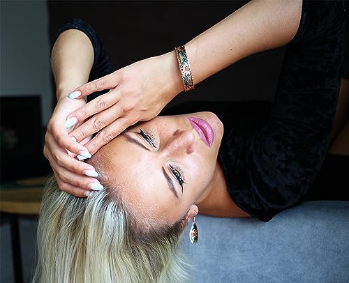 FRONT LINE JEWELRY Women’s Vintage Style Sunflower Bracelets Cuff Features a Leaf Swirl Pattern Western Bracelets Autumn Bracelets Copper Bracelets4