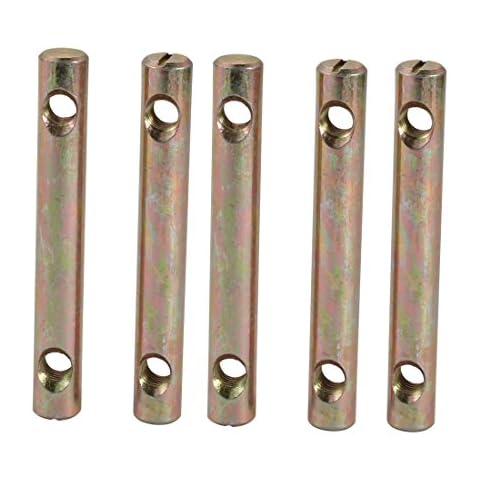 uxcell 5 x M8 x 90 mm Dual Loch Zink versilbert Eisen Kreuz Drive Schlitz Dübel Zylindermutter Cover