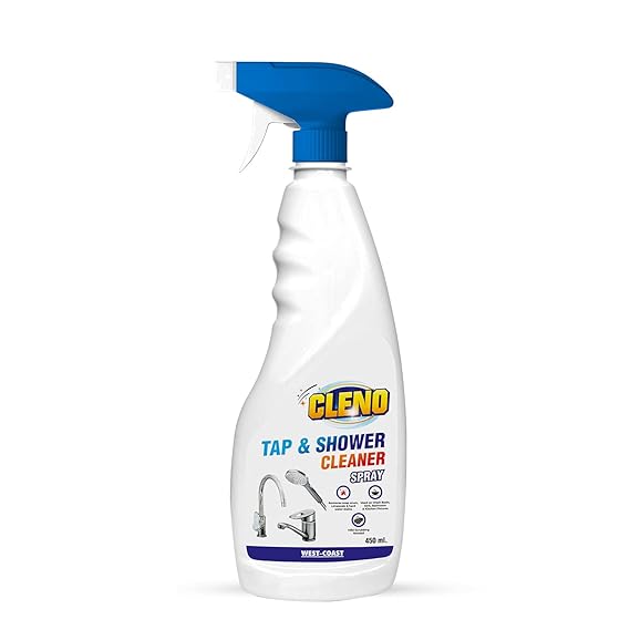 Cleno Tap & Shower Cleaner Spray to Clean Bathroom, Kitchen Tap, Shower, Faucet. Removes Limescale & Hard Water Spot, Soap Scum, Water Stains, Scaling - 450ml (Ready to Use)