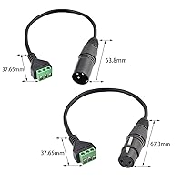 Vista 6 de 4 conectores XLR macho y hembra a cable de terminal de tornillo de 3 pines, adaptador de tornillo XLR de 3 núcleos con cable de 11.8 in