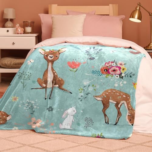 Plaid cerf sika chaud et doux couverture polaire pour canapé et lit 150x100 - 8