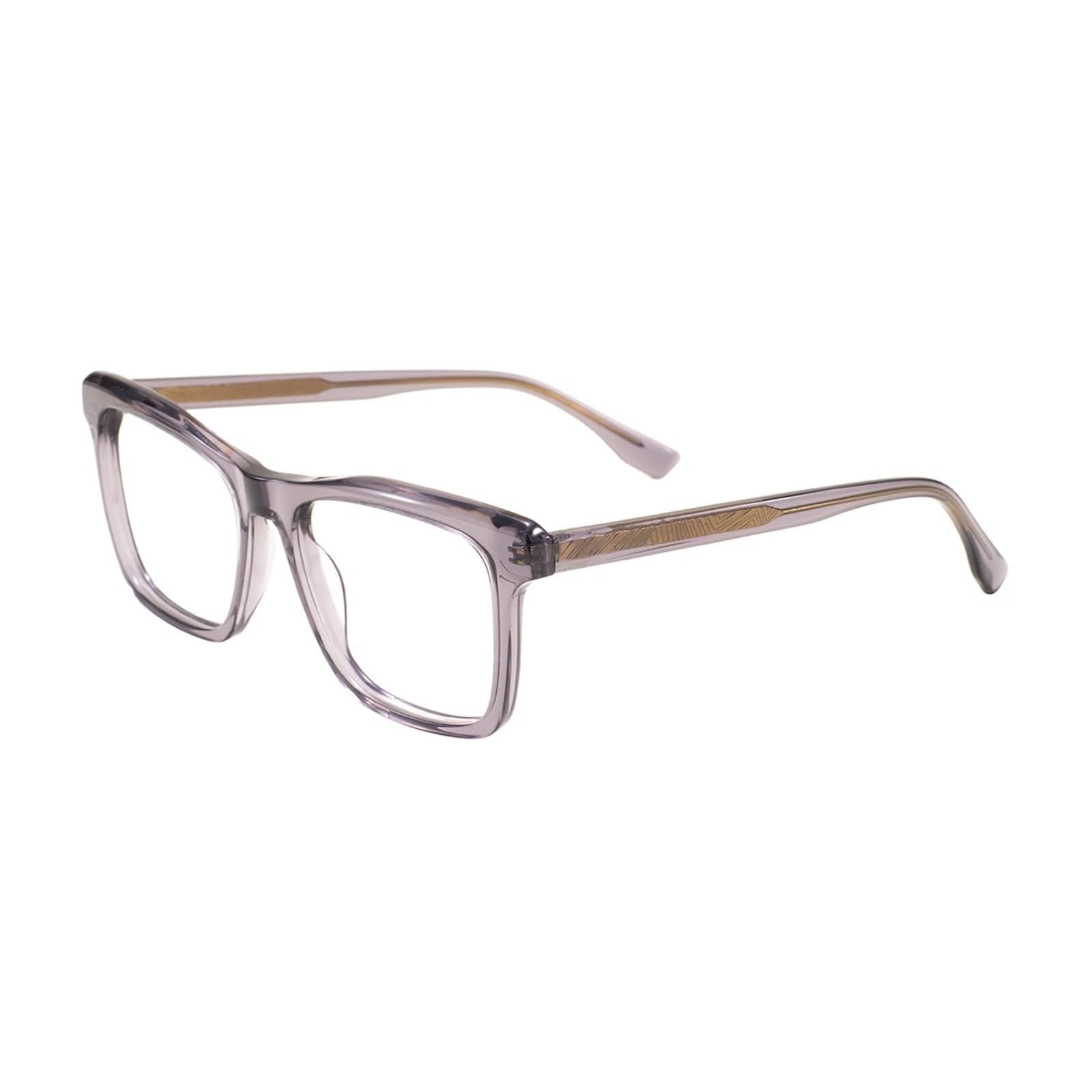 Rechteckige Brille aus Acetat, Vollrand, Nerd-Brille, große Lesebrille, Brillengestell for Damen und Herren(Grey)
