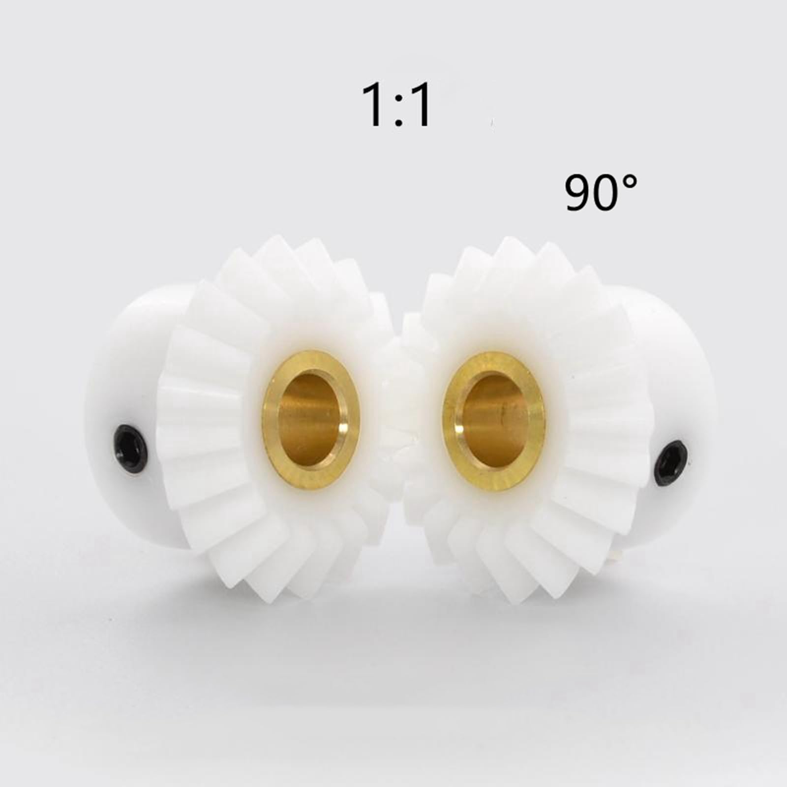 engranaje cónico, Engranaje cónico nailon blanco 20/25T 1:1(1.5 Modulus 25 Teeth,Bore 10mm)