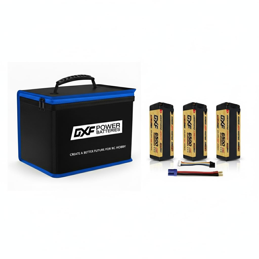 DXF Lipo Safe Bag Fireproof Explosionproof Bag Large Capacity Lipo Battery Storage Guard Safe Pouch for Charge & Storage(2 PCS)