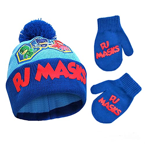 Image of PJ Masks Boys Winter Accessory Hat And Mittens Set, Toddler Beanie For Kids Ages 2-4