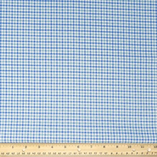 Stitch & Sparkle Cotton 44' Plaid Provence Blue Color Sewing Fabric by The Yard