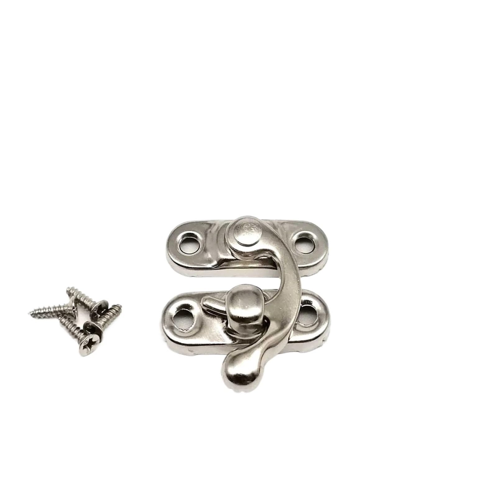 12pcs Box Toggle Latch Hasp Hook Lock Closure for Wooden Jewelry Chest Case Leather Bag Handbag Suitcase with Screw for Boxes v(Small Silver)