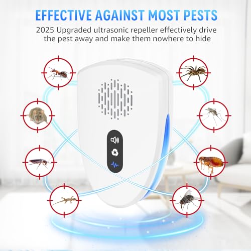 2025 Upgraded Ultrasonic Pest Control Repeller, Mouse Repellent Indoor for Spider Bug Roach Ant Fly Rat Mice Insect Deterrent, Mouse Rodent Repellent Ultrasonic Plug in, 3 Mode Switching, 6 Pack - Image 3