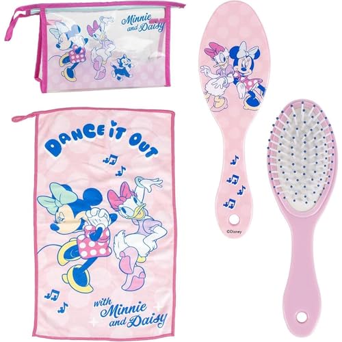 Neceser Minnie com pente, toalha e estojo portátil completo para viagens e uso diário - estojo sanitário Minnie licença oficial com design infantil e juvenil da Disney