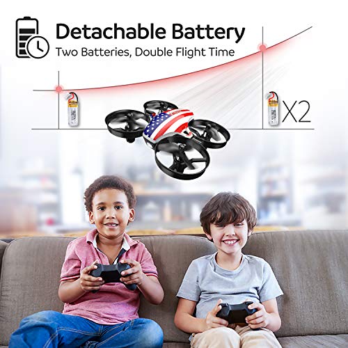 Mini Drone, Potensic A20 RC Nano Quadcopter 2.4G 6 Axis, Altitude Hold Function, Headless Mode Safe and Stable Flight, Remote Control Drone for Beginners & Kids -Flag