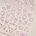 Lnulyaciy Valentine's Day 5D Embossed Nail Stickers for Nail Art - Pink Heart & Star Design - Self Adhesive Nail Decals - Women's Nail Art Decorations