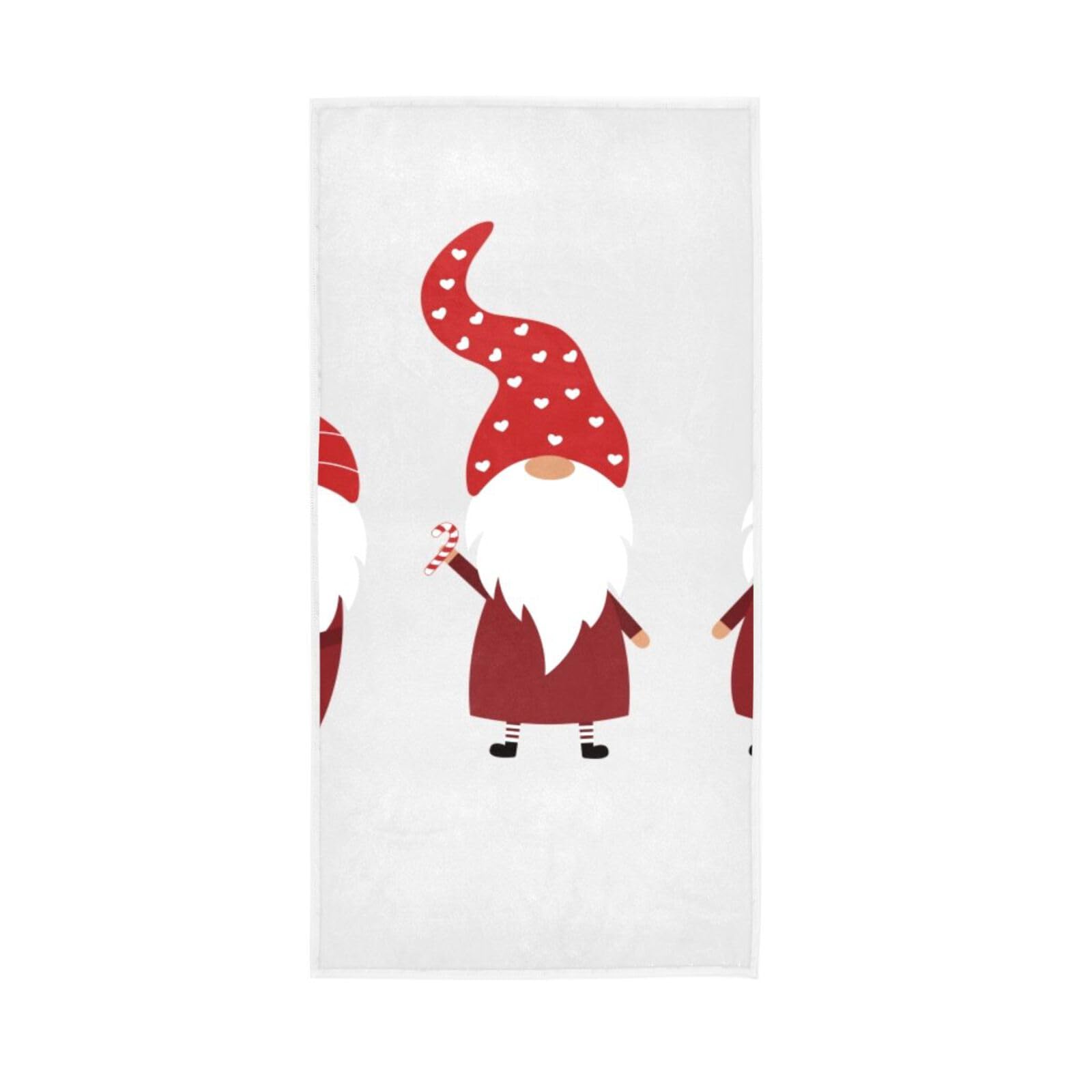 HUYGD Christmas Valentines Gnomes Bath Hand Towels, 15 x 30 Inches Absorbent Hand Towel, Spa Towels for Bathroom Towels for Gym