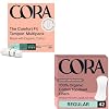 Cora Organic Period Essentials | 100% Organic Cotton Liners & Tampons | Ultra-Thin, Quick Absorbency | Hypoallergenic, Dermatologically Tested | Eco-Conscious | 42 Liners & 54 Tampons