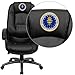Embroidered High Back Leather Executive Swivel Office Chair Black/Black/31"L x 26.75"W x 47.25"H