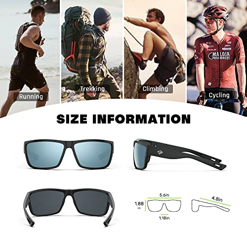 Image of TOREGE Polarized Sports Sunglasses for Men and Women Cycling Running Golf Fishing Sunglasses TR26