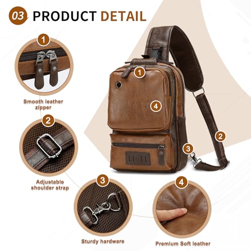 Image of Convertible Sling Bag Crossbody Backpack, Bags with Headphone Jack Shoulder Bag
